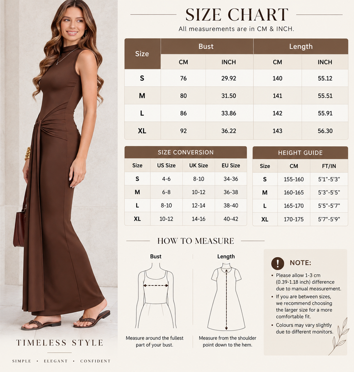 VISSONG Women’s Sculpted Ruched Sleeveless Maxi Dress