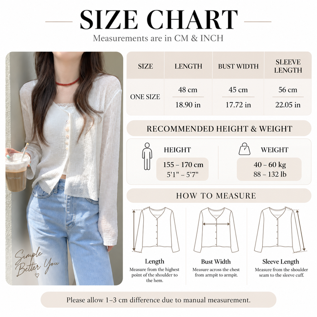VISSONG Women’s Airy Open-Knit V-Neck Button Cardigan