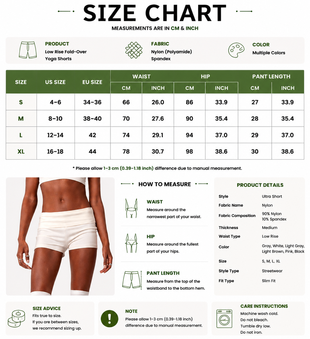Women's Fold Over Low Rise Yoga Shorts