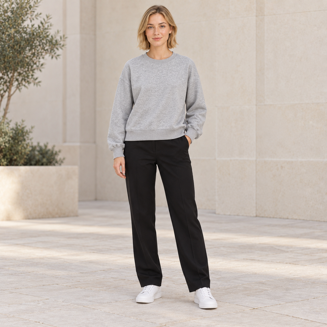 VISSONG Women’s Relaxed Cropped Crewneck Sweatshirt
