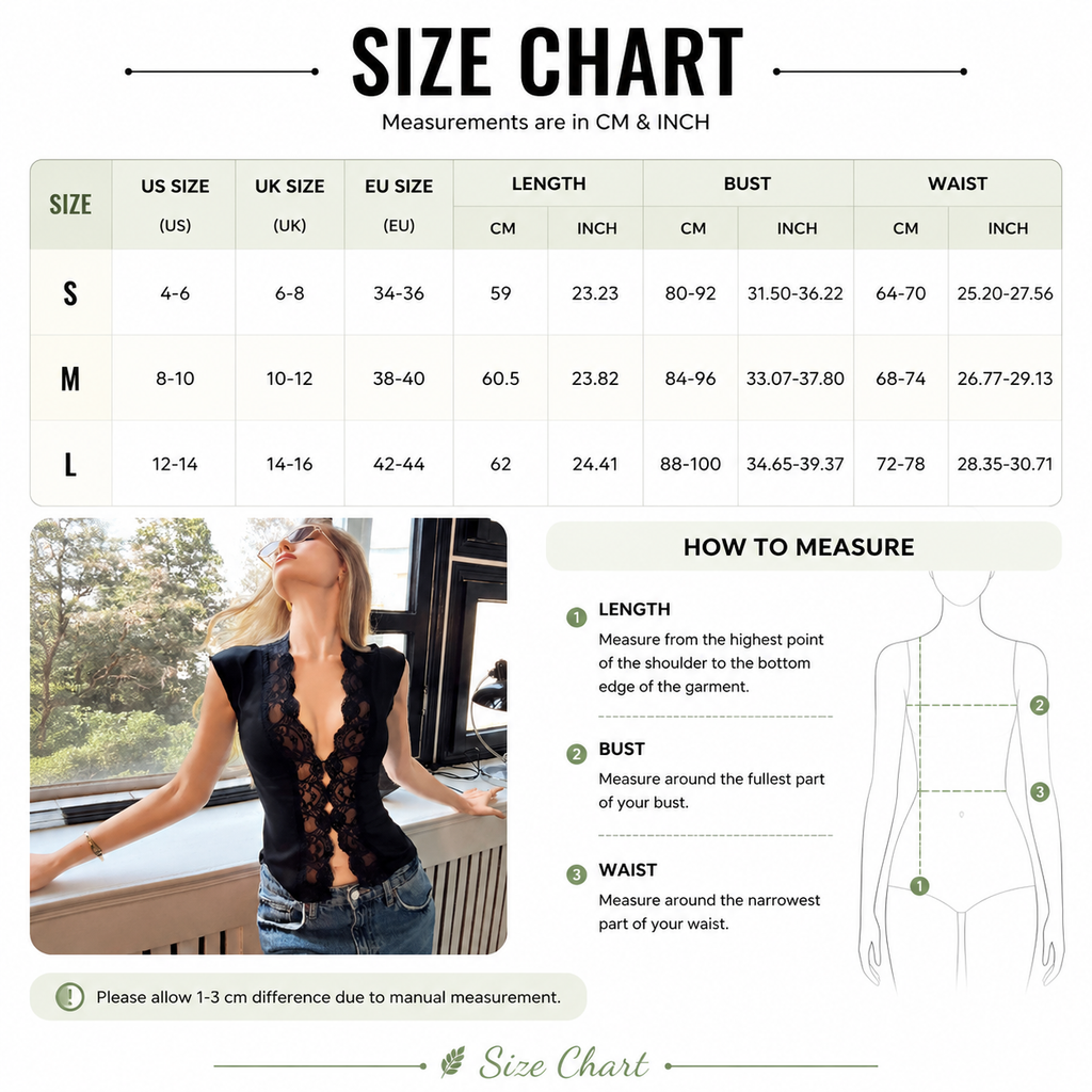 Deep V Lace-Panel Fitted Top