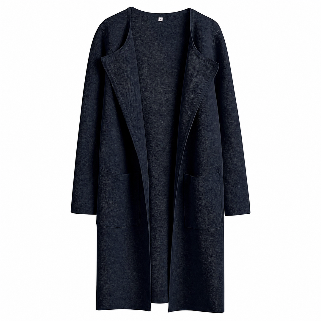 VISSONG Women’s Wide-Lapel Open-Front Pocket Coat