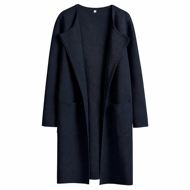 VISSONG Women’s Wide-Lapel Open-Front Pocket Coat