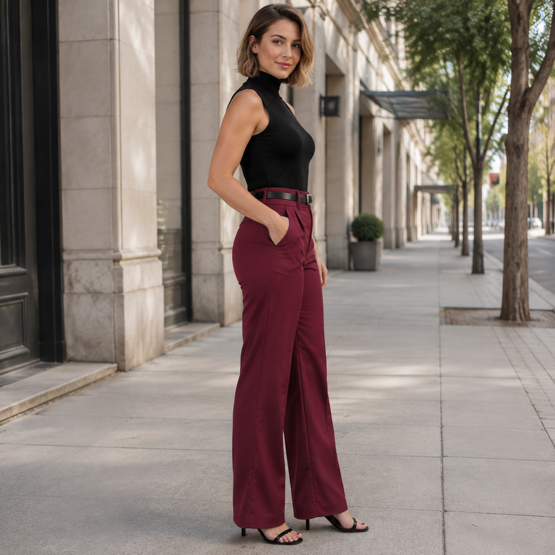 Premium Drape Straight-Leg Suit Trousers