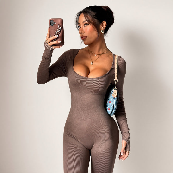 Ribbed Stretch Jumpsuit