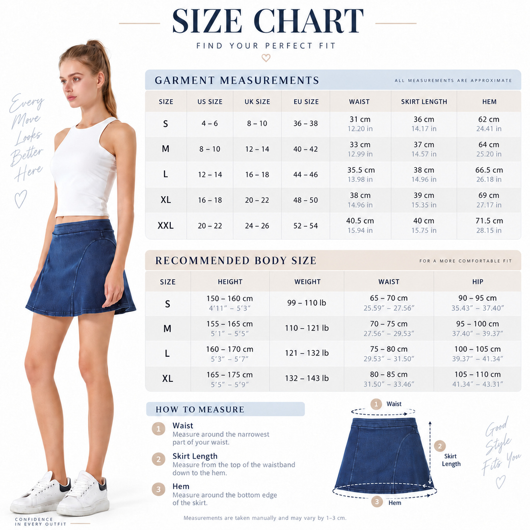 VISSONG Women’s Curved-Seam Denim Skort