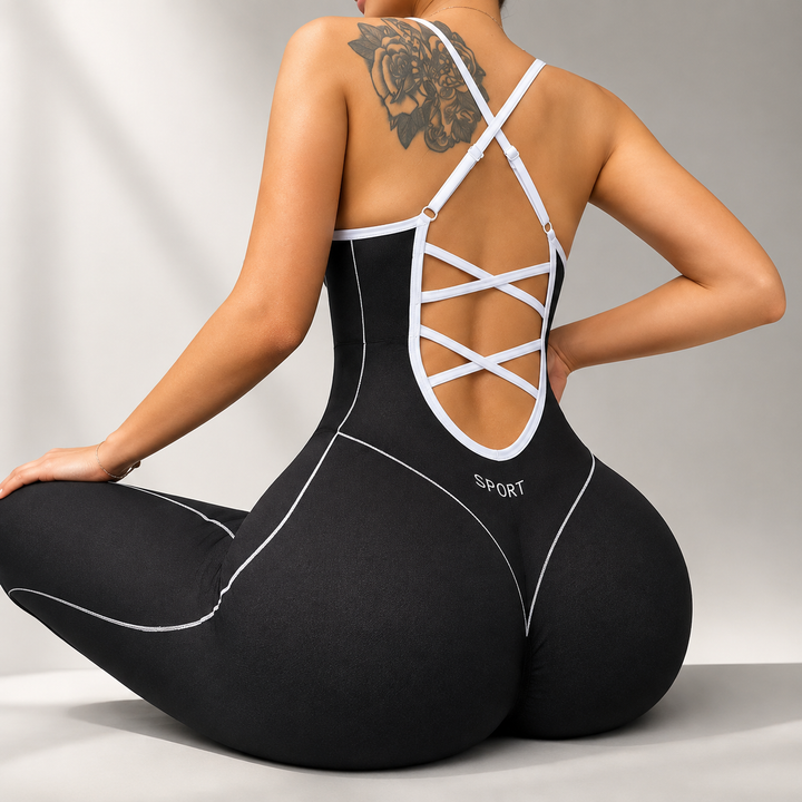 Contrast Line Athletic Jumpsuit