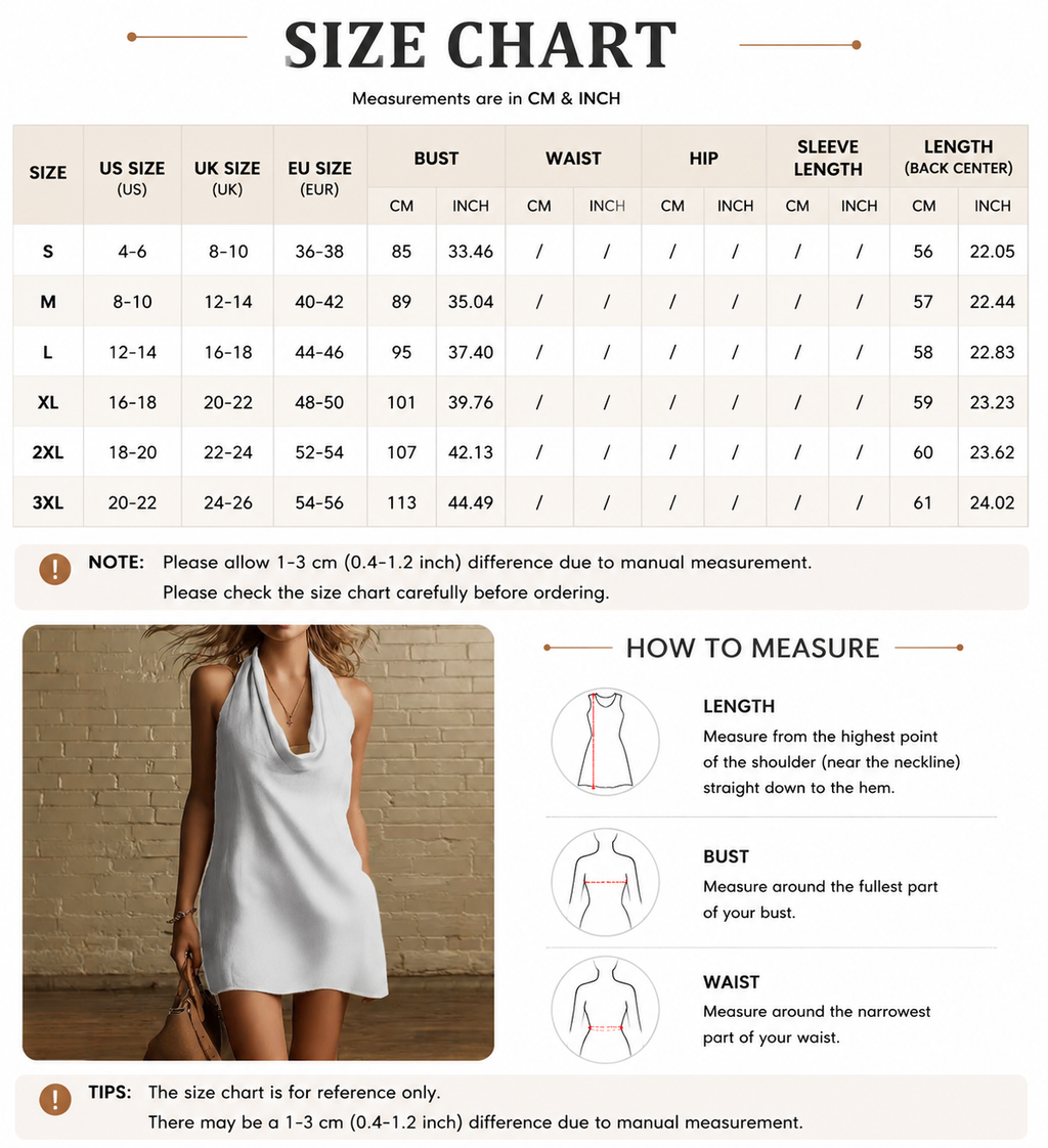 Cowl-Neck Halter Shift Mini Dress