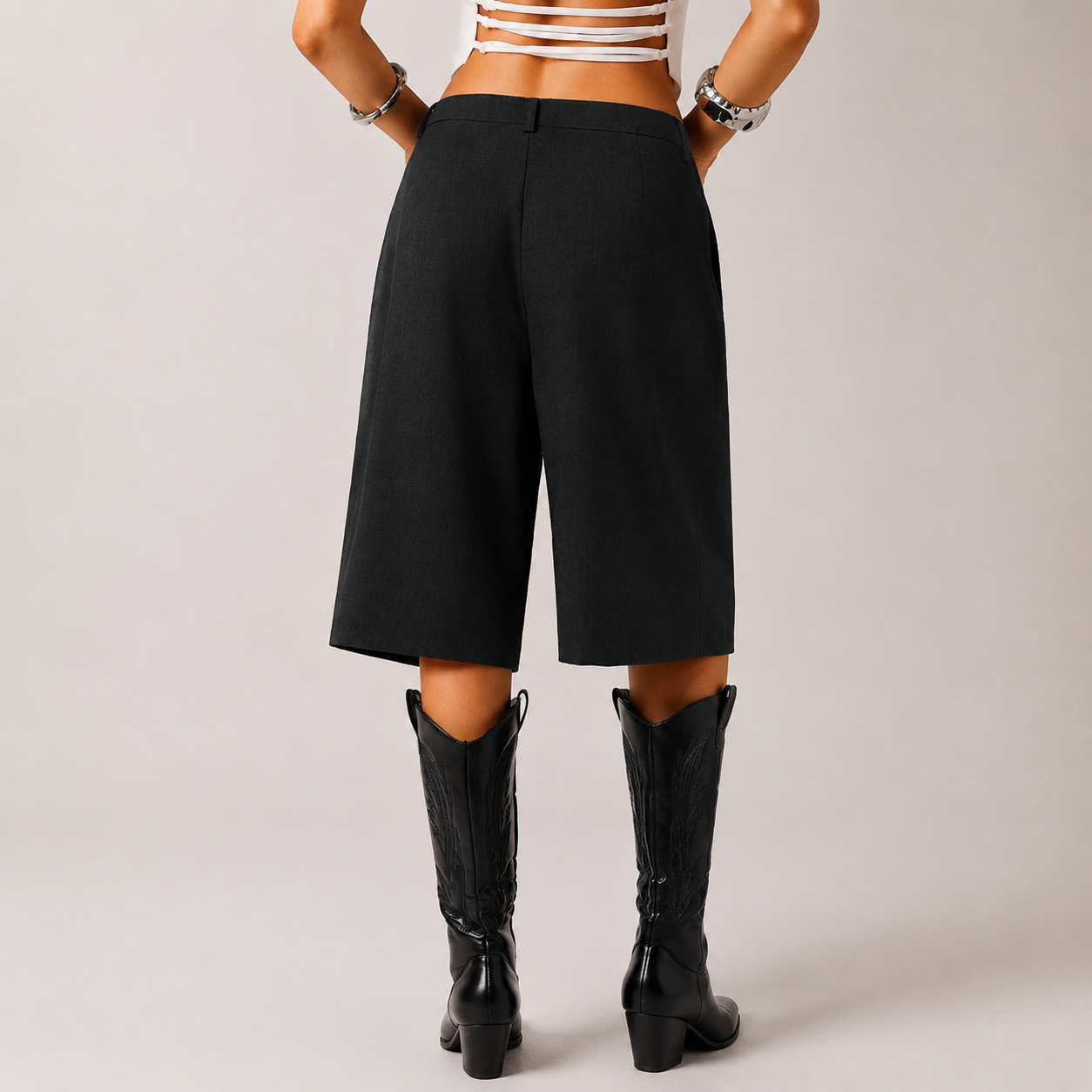Tailored Pleated Bermuda Shorts
