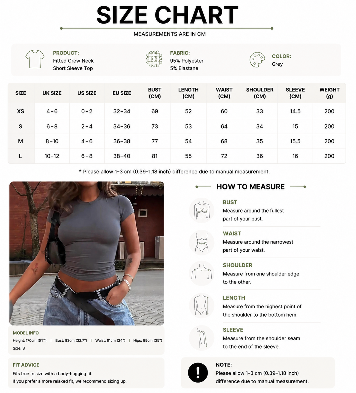 Essential Fitted Crew Neck Short Sleeve Top