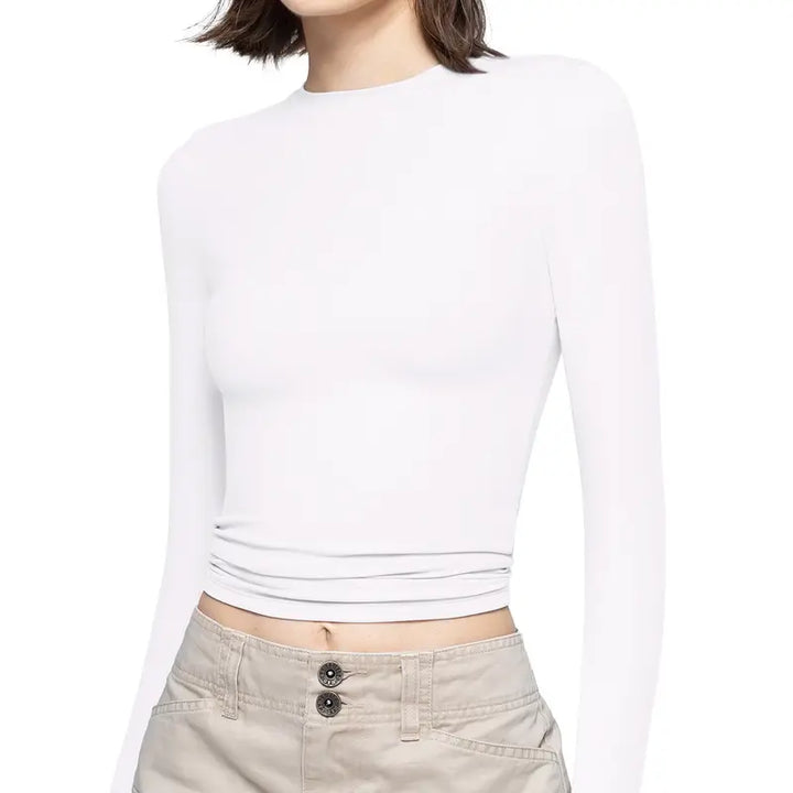 VISSONG Women’s Everyday Fitted Crewneck Long-Sleeve Top