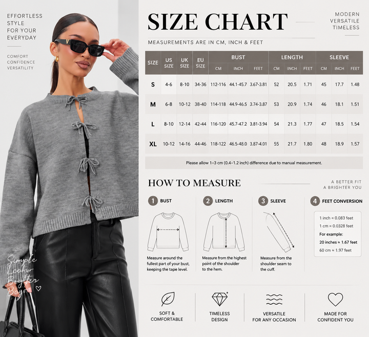 VISSONG Women’s Tie Front Cropped Knit Cardigan