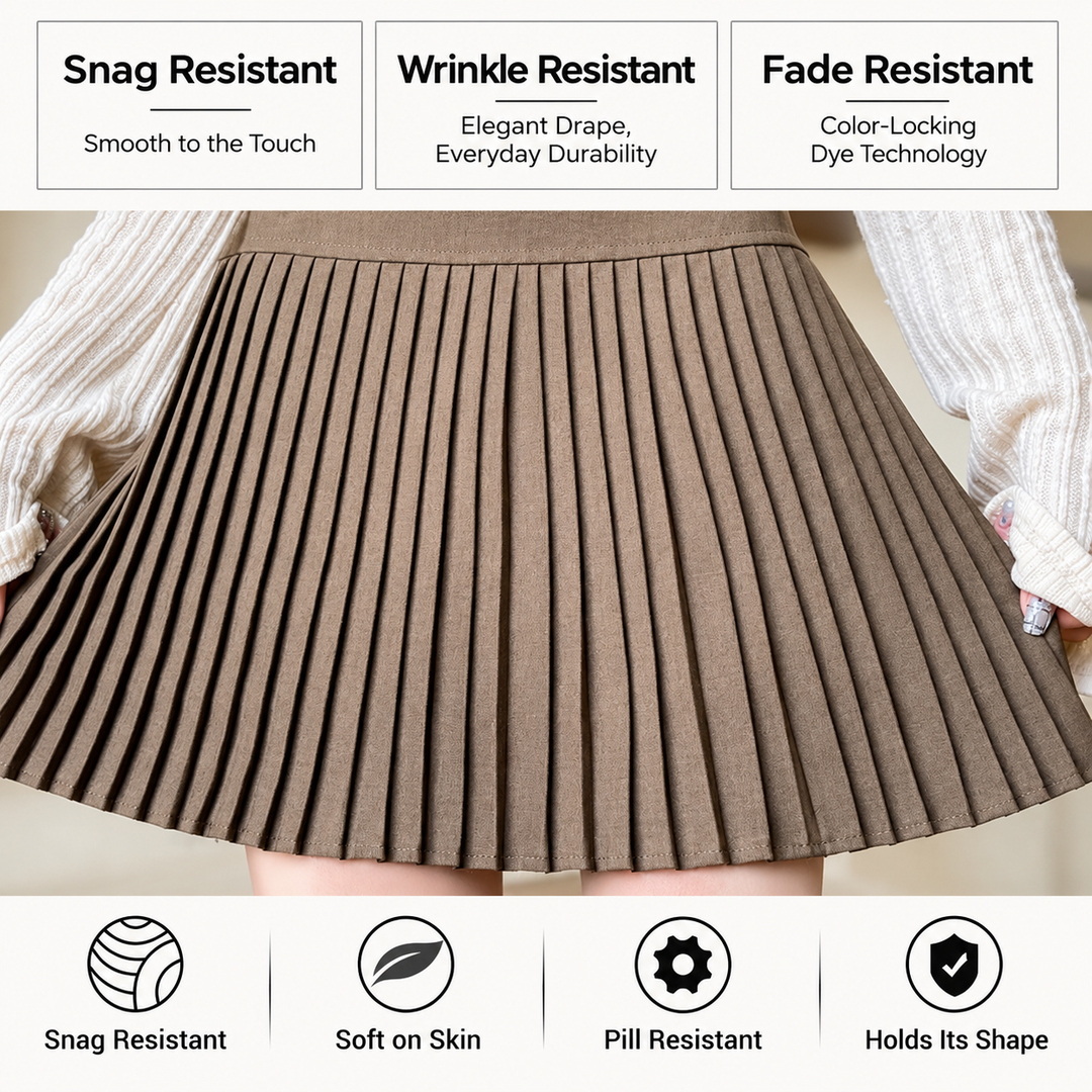 VISSONG Women’s Pleated A-Line Mini Skirt