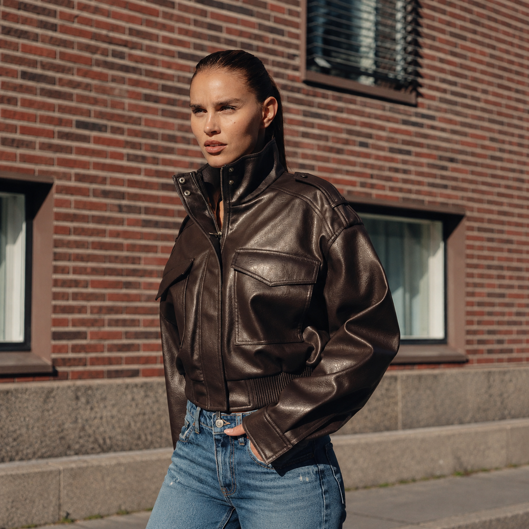 VISSONG Women’s Cropped Utility Jacket