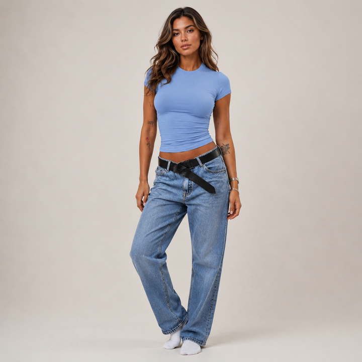 Essential Fitted Crew Neck Short Sleeve Top