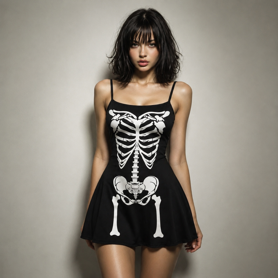 Spooky Print Mini Dress