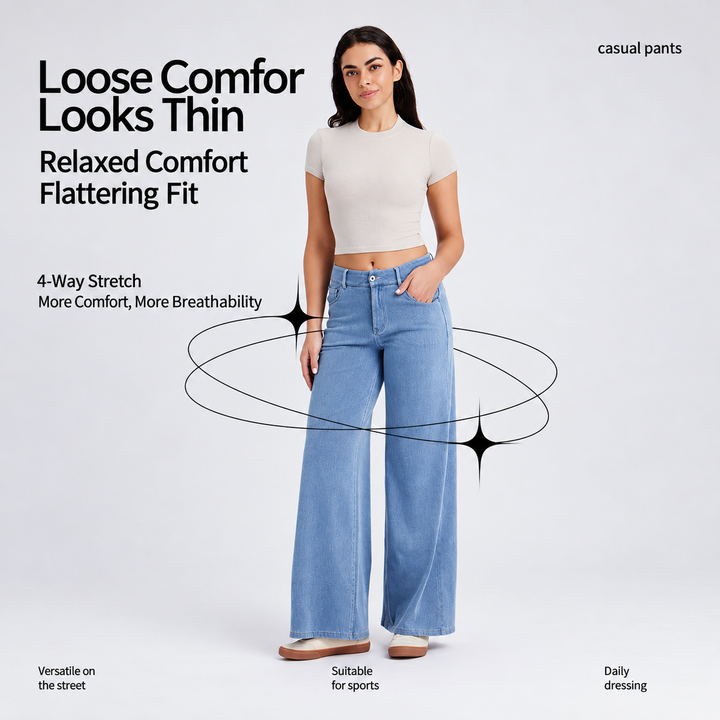 VISSONG High-Rise Relaxed Wide-Leg Jeans