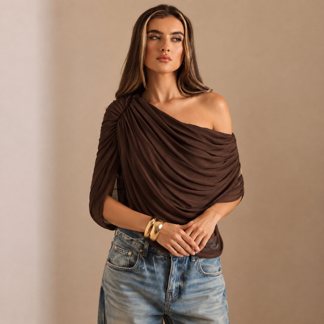 Asymmetric Draped Bodysuit