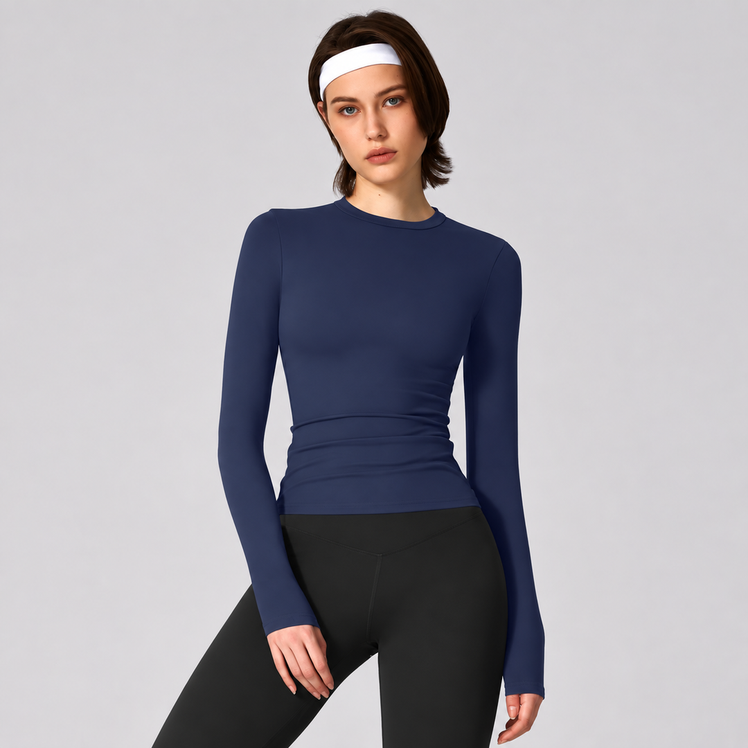 VISSONG Women’s Stretch Long-Sleeve Crewneck Top