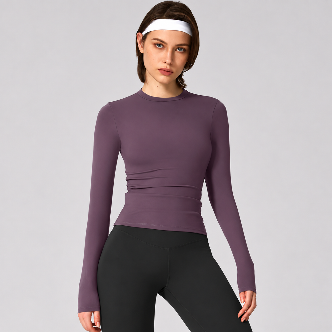 VISSONG Women’s Stretch Long-Sleeve Crewneck Top