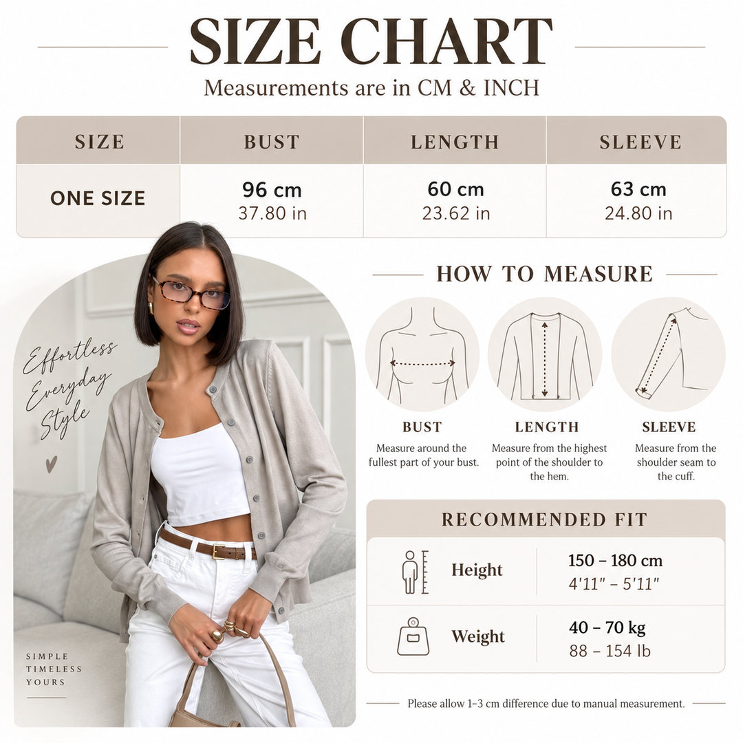 VISSONG Women’s Classic Crew-Neck Button Cardigan