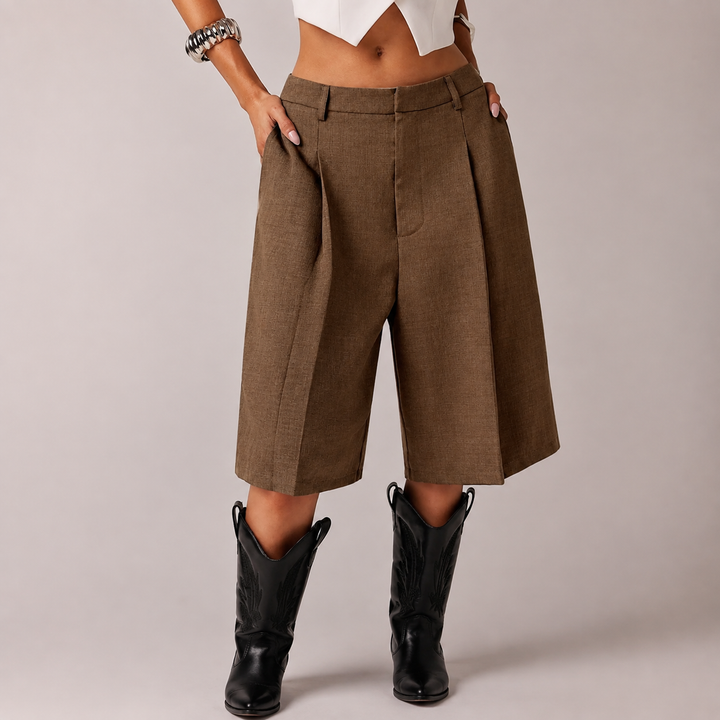Tailored Pleated Bermuda Shorts