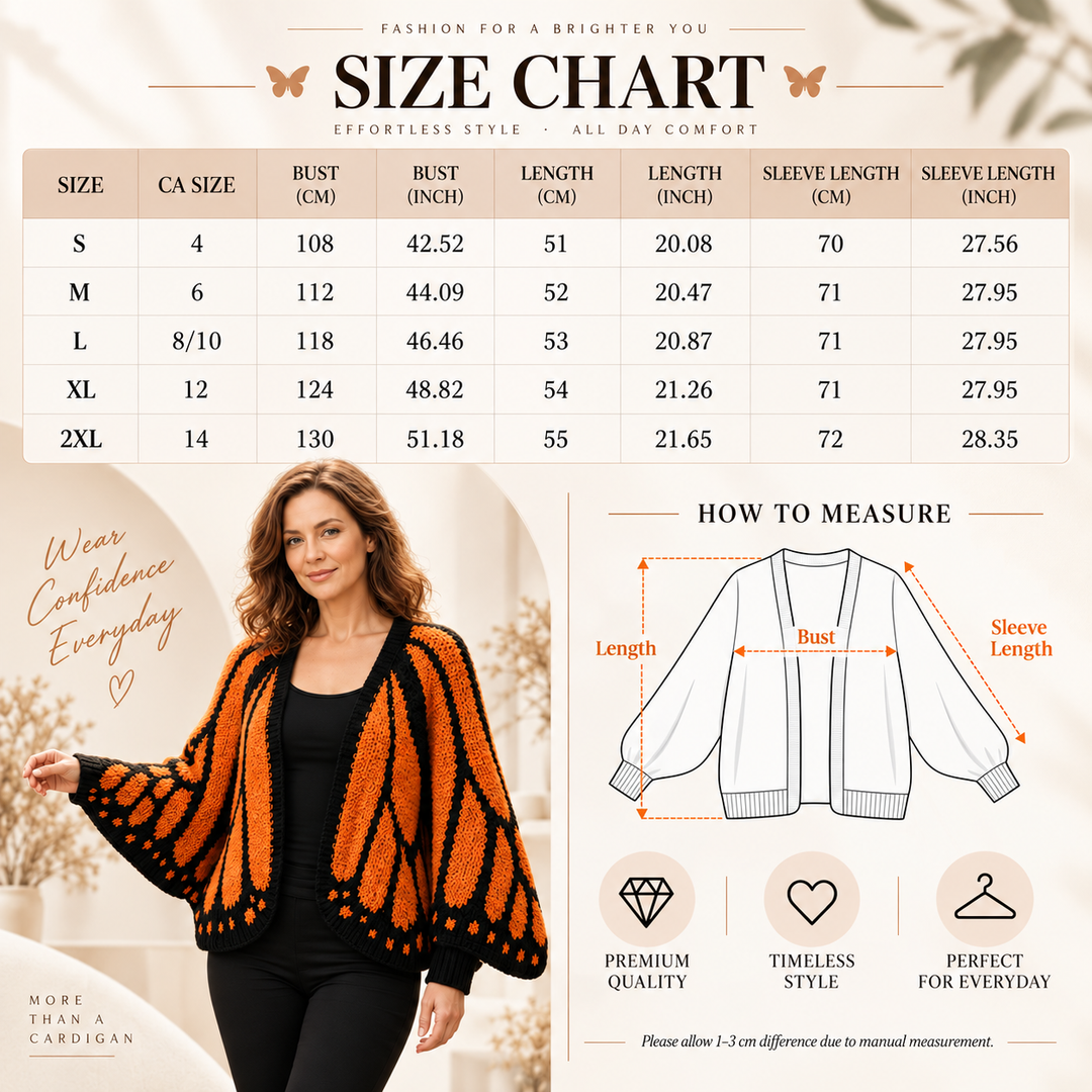 VISSONG Butterfly Wing Pattern Open-Front Knit Cardigan