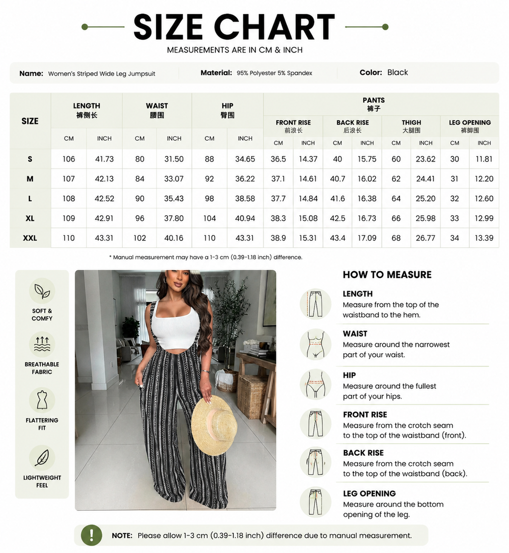 Women’s Striped Wide Leg Jumpsuit