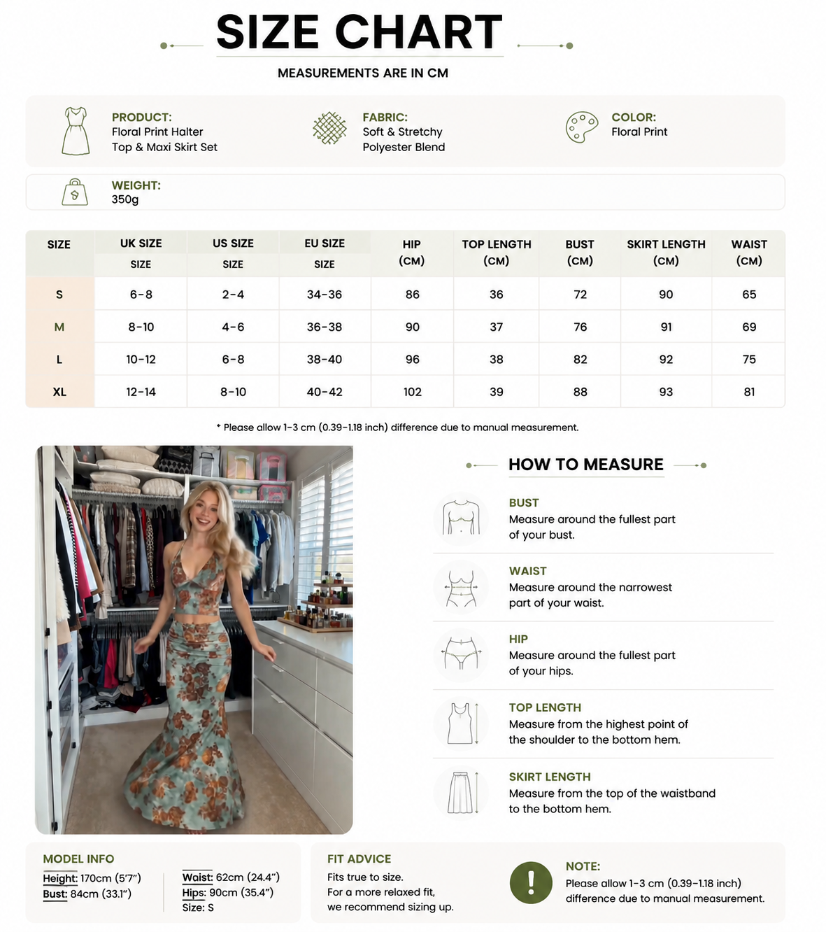 Vintage Floral Halter Top & Maxi Skirt Set