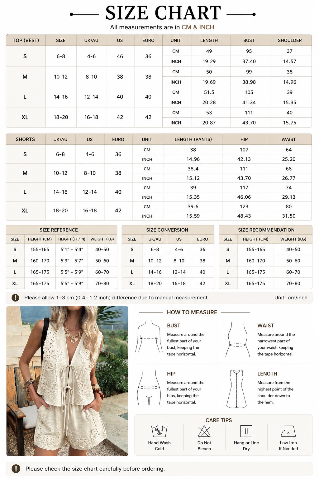 Embroidered Tie-Front Top &amp; Shorts Set