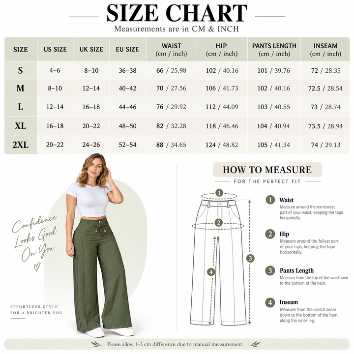 VISSONG High-Waist Drawstring Wide-Leg Pants