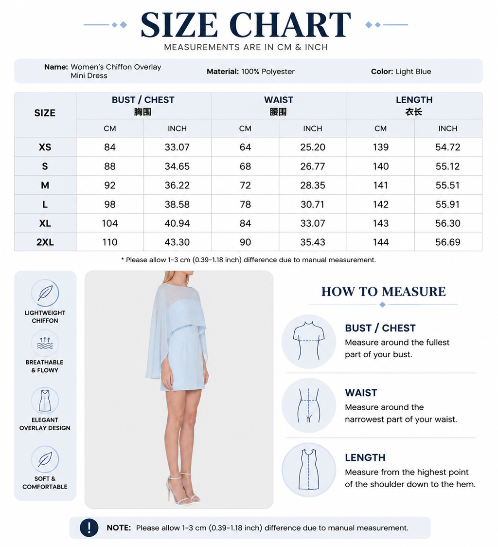 Chic Chiffon Overlay Mini Dress