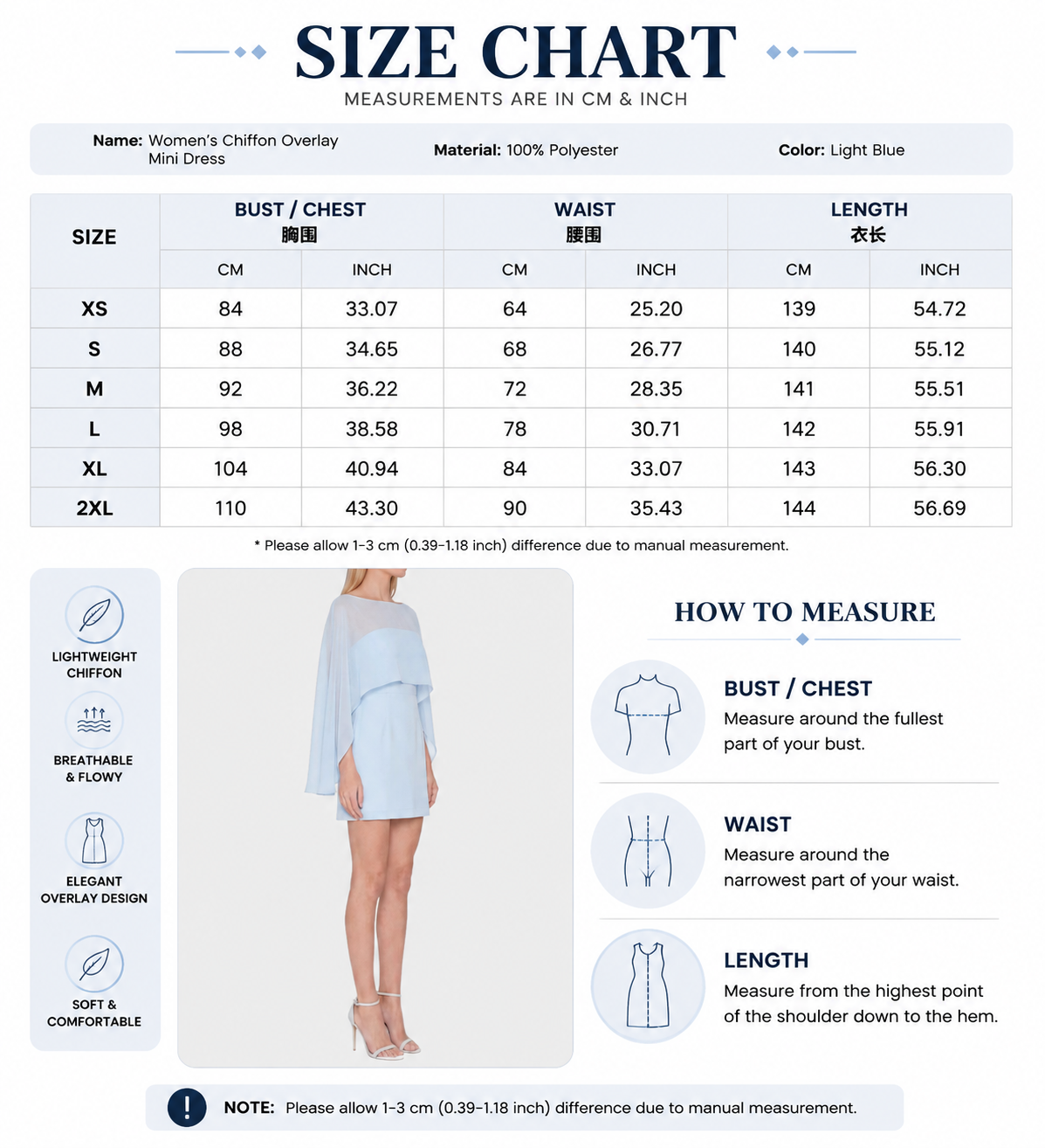 Chic Chiffon Overlay Mini Dress