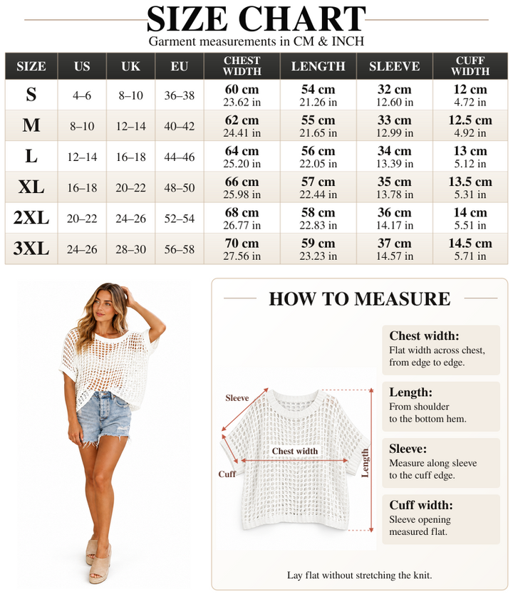 VISSONG Women’s Wide-Neck Openwork Batwing Knit Top