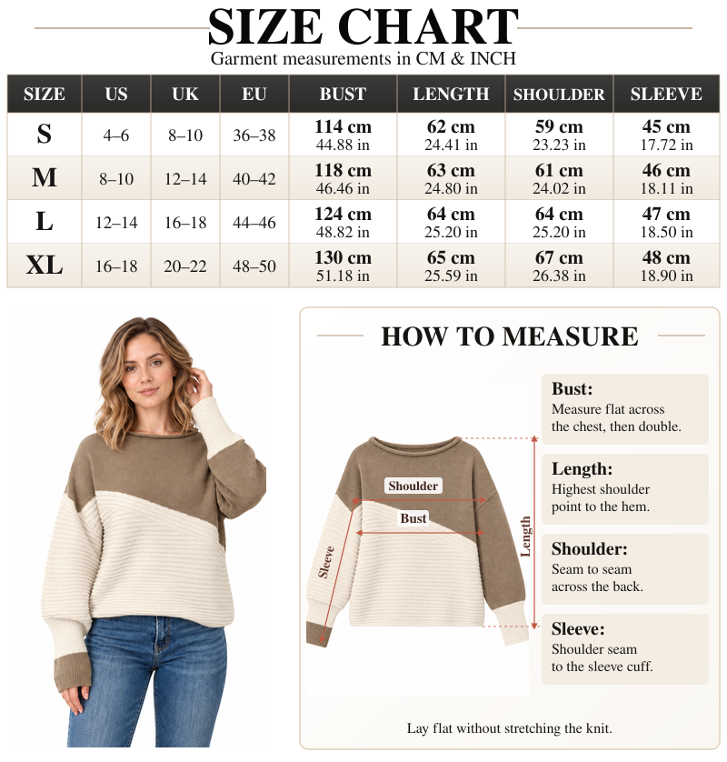 VISSONG Women’s Diagonal Colorblock Mixed-Knit Sweater