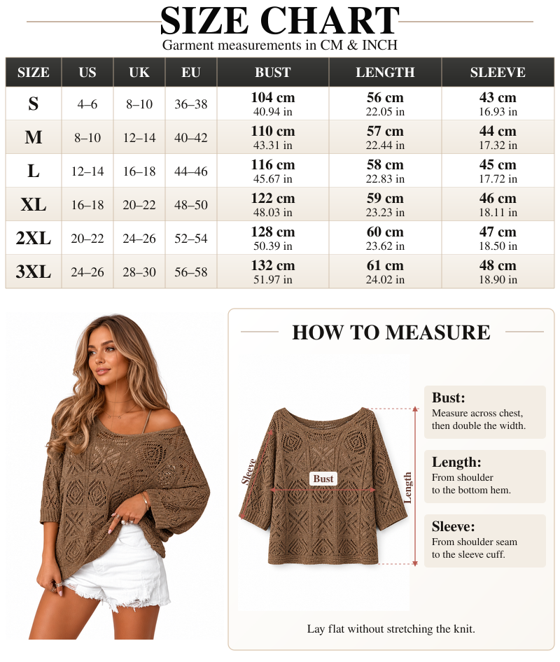 VISSONG Women’s Geometric Pointelle Wide-Neck Knit Top