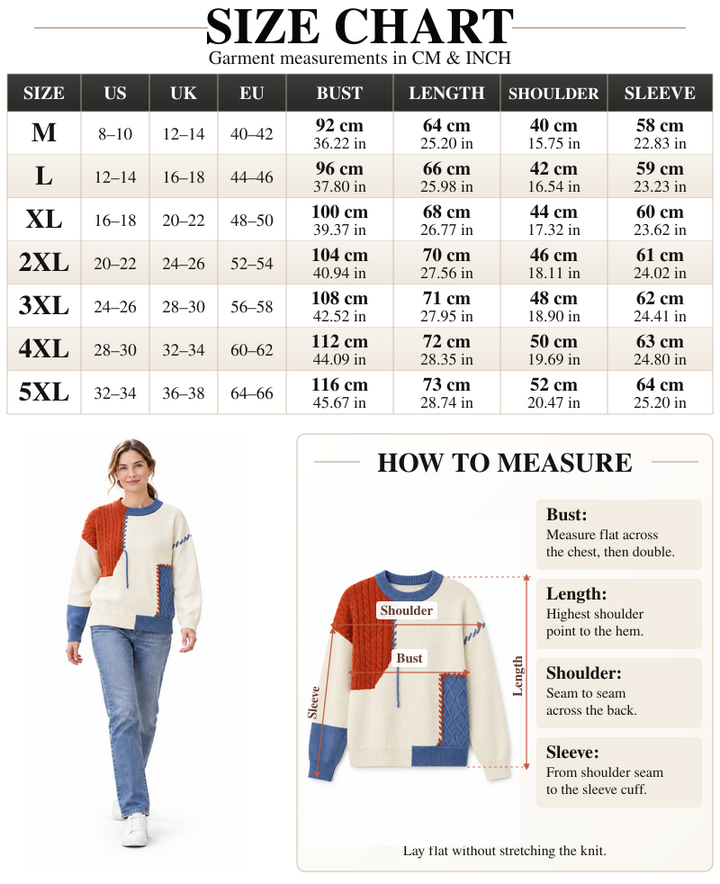 VISSONG Women’s Contrast-Stitch Cable Panel Knit Sweater
