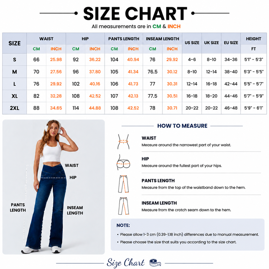 Crossover-Waist Flare Jeans