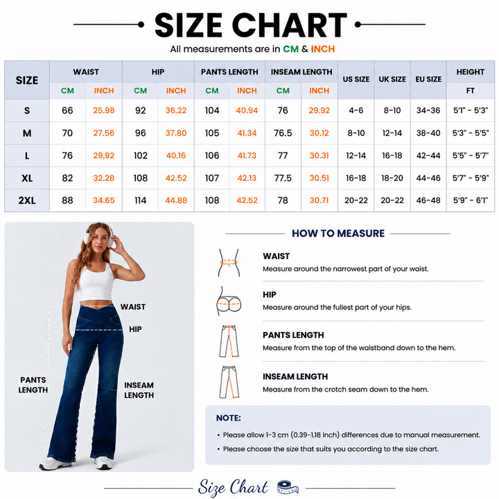 Crossover-Waist Flare Jeans