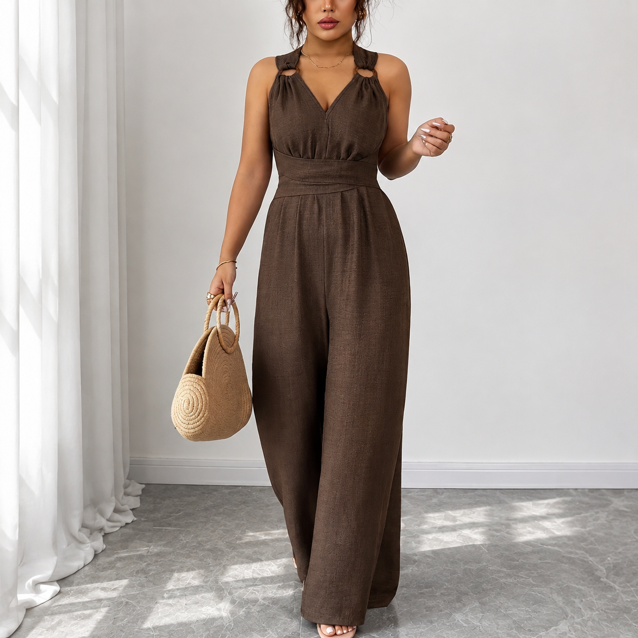 Women's Elegant Wide-Leg Jumpsuit