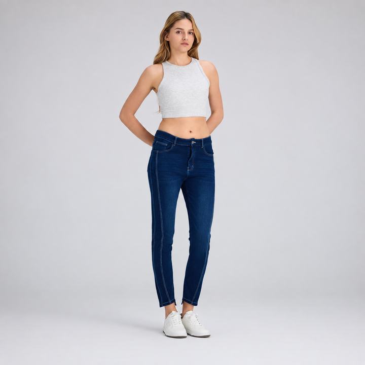 VISSONG Women’s Seam-Detail Ankle Jeans
