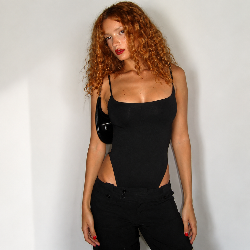 Sculpting Minimalist Spaghetti Strap Bodysuit