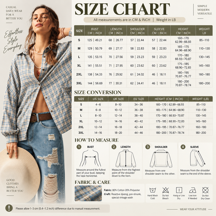 VISSONG Women’s Ruffle-Pocket Plaid Shirt