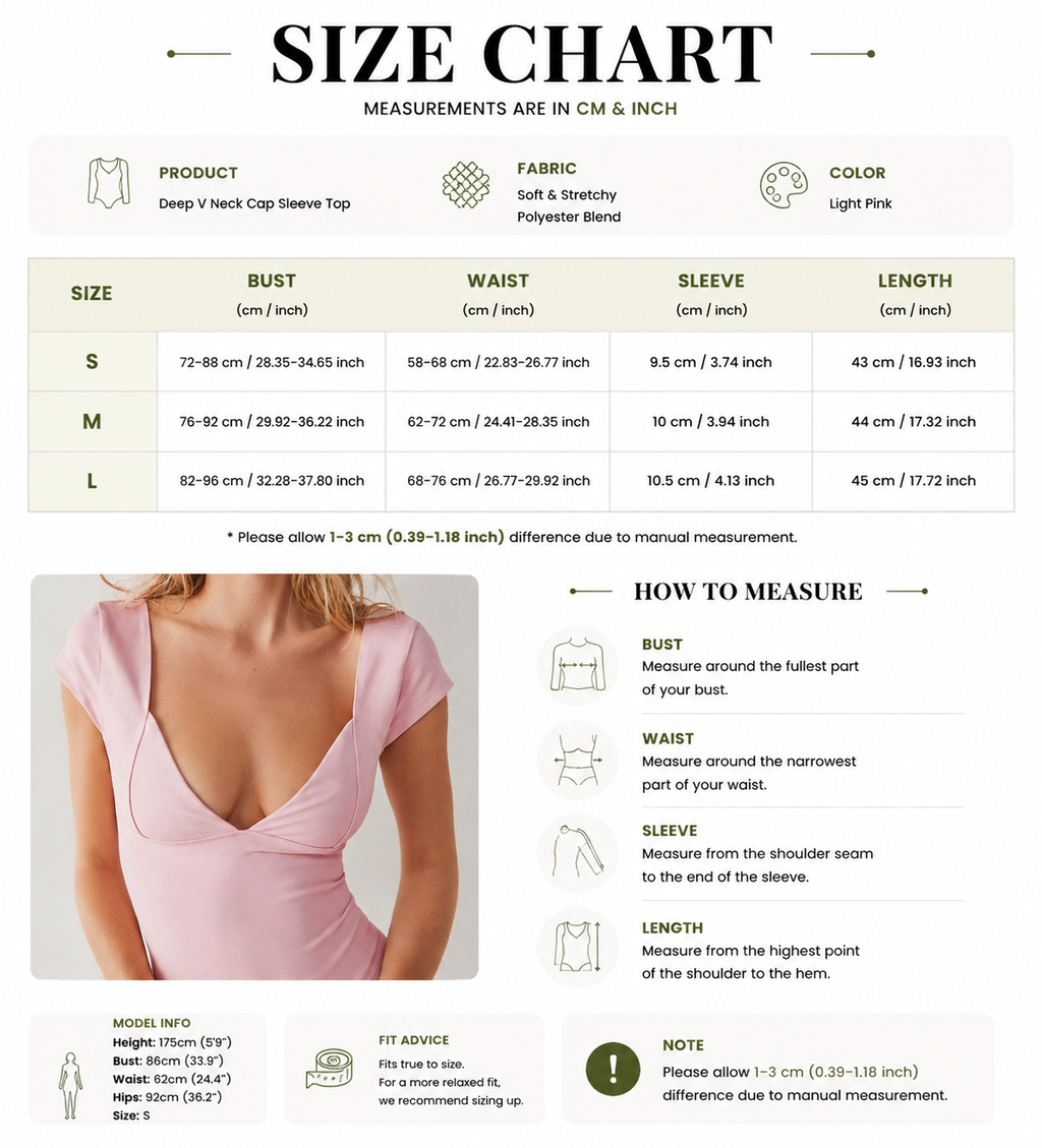 Women's Deep V Neck Short Sleeve Ruched Slim Fit Top