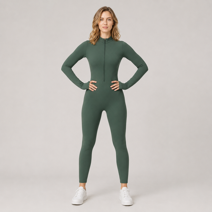 Zip Front Sculpt Jumpsuit