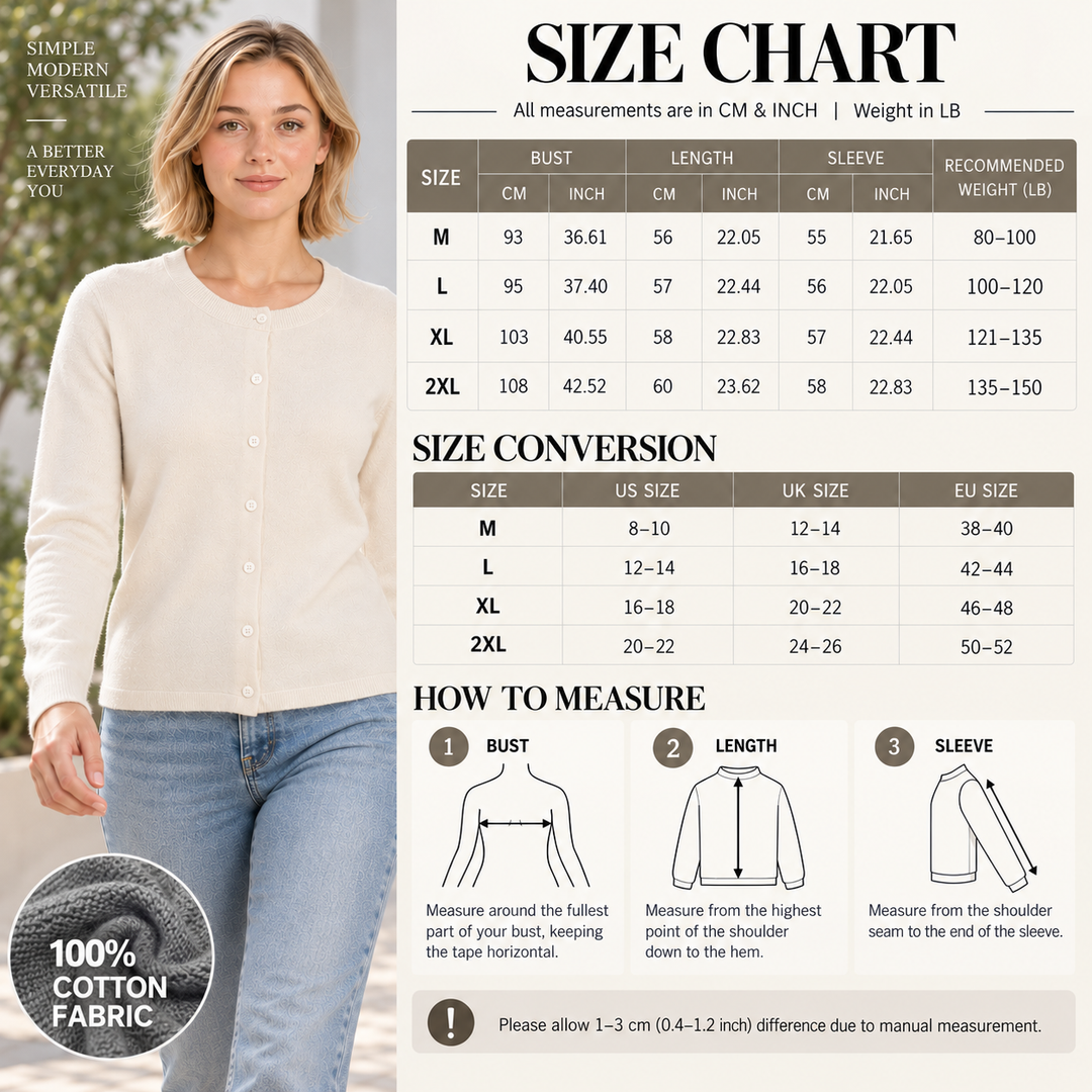 VISSONG Women’s Classic Cotton Cardigan
