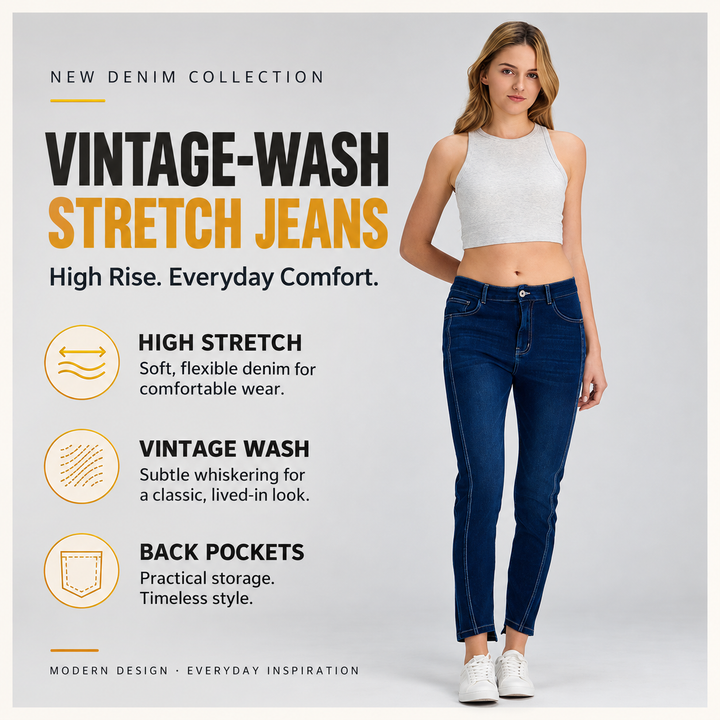 VISSONG Women’s Seam-Detail Ankle Jeans