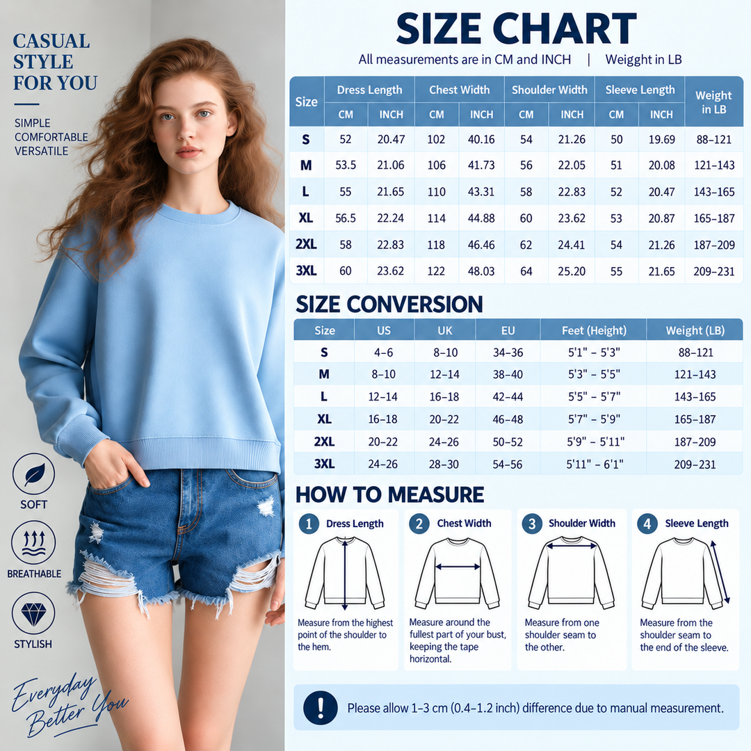 VISSONG Women’s Relaxed Cropped Crewneck Sweatshirt