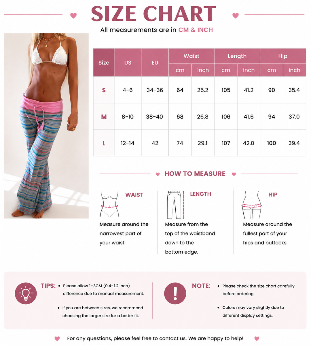Striped Drawstring Flare Pants