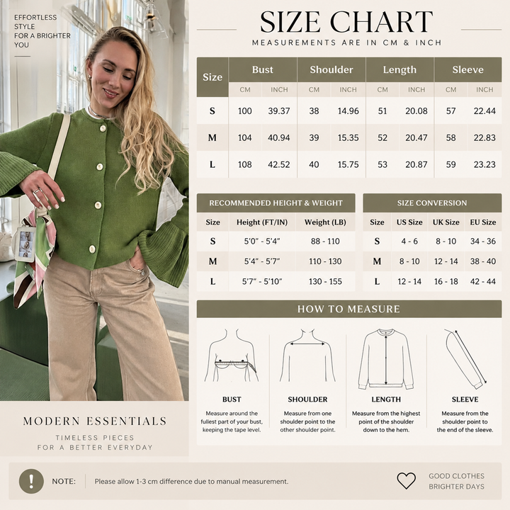VISSONG Women’s Bell Sleeve Button-Front Knit Cardigan